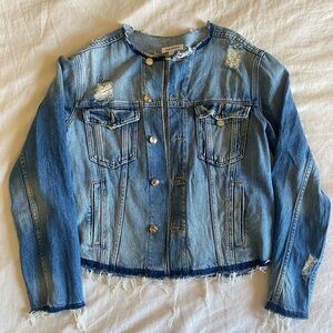 Good American denim jacket Te Raw Edge